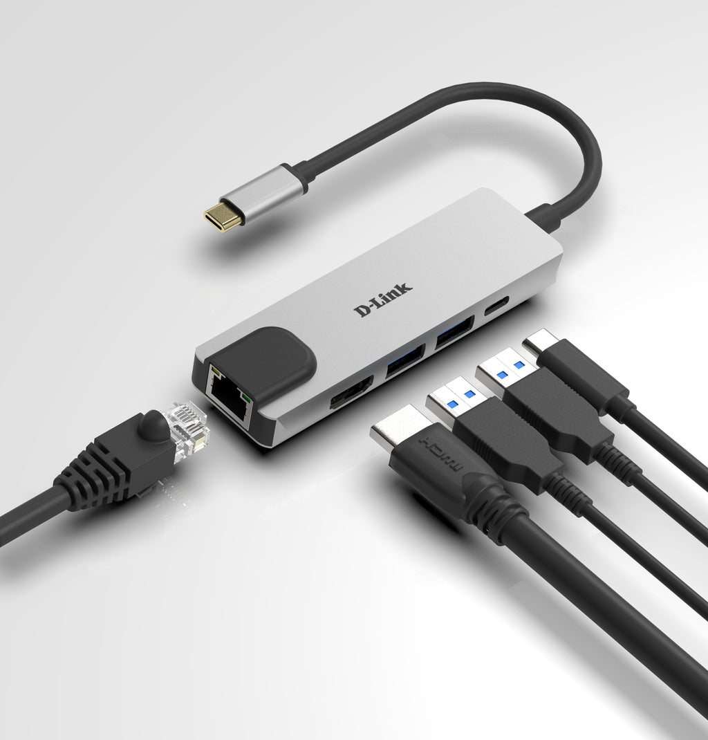 D-Link DUB-M520 base para portátil y replicador de puertos Alámbrico Thunderbolt 3 Aluminio (4)