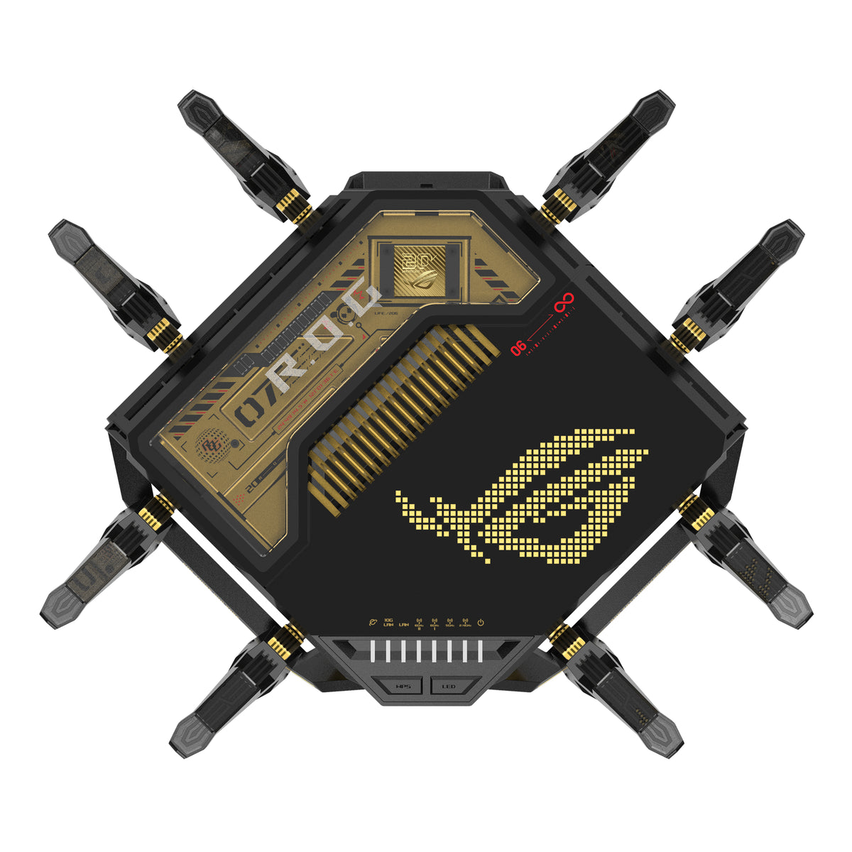 ASUS ROG Rapture GT-BE98 router inalámbrico 10 Gigabit Ethernet Quad-band (2.4 GHz / 5 GHz-1 / 5 GHz-2 / 6 GHz) Negro (4)