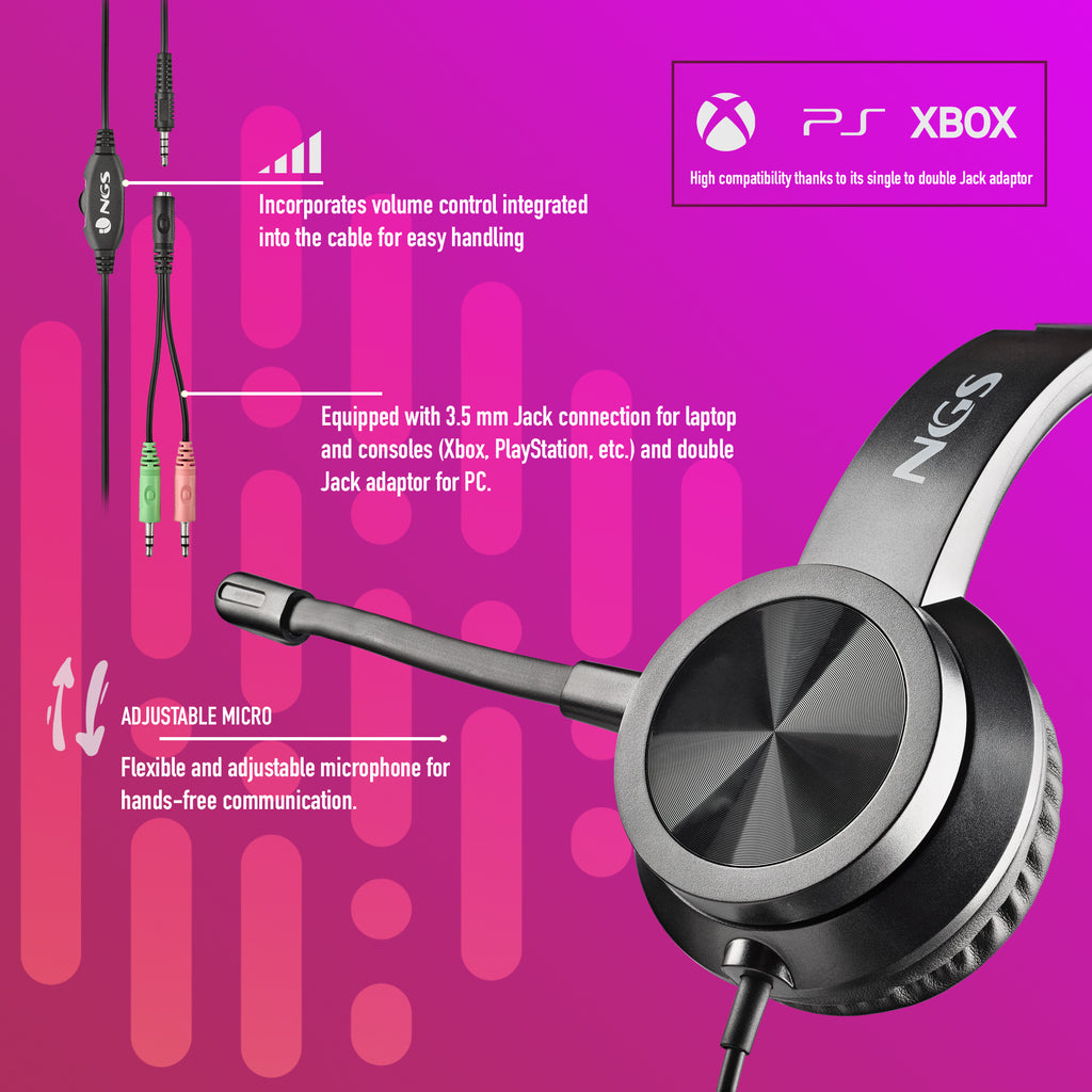 NGS MSX 11 PRO Auriculares Alámbrico Diadema Juego Negro (7)