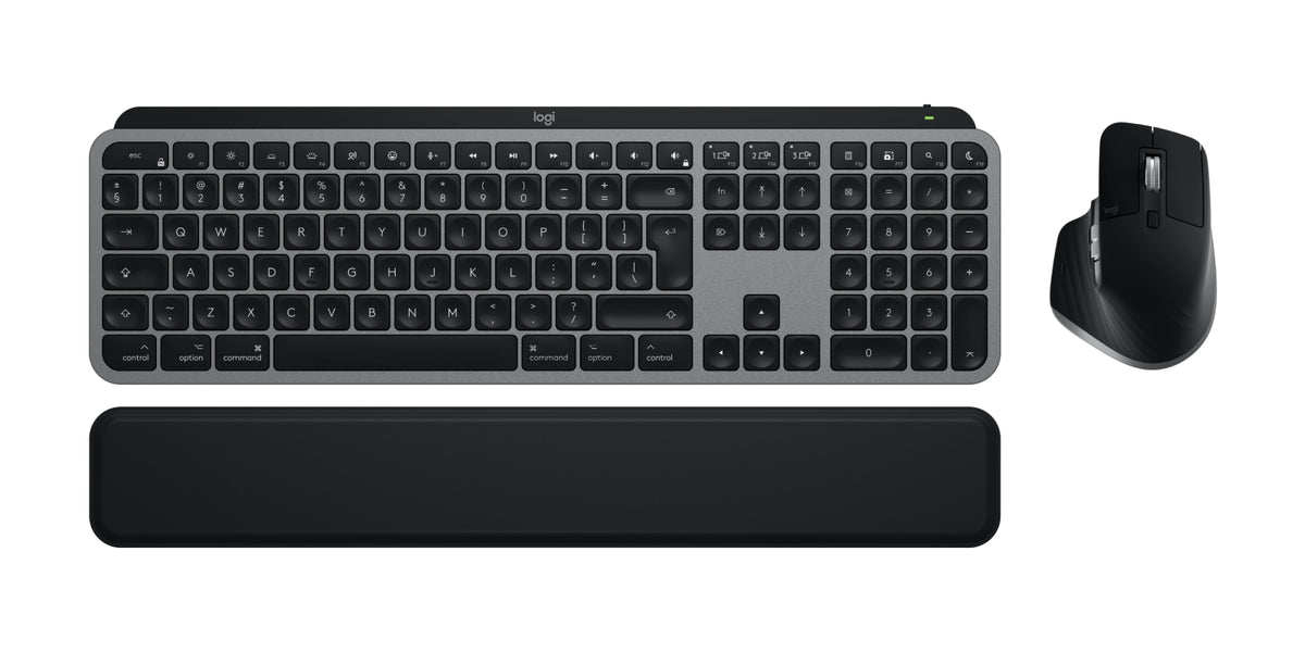 Logitech Master MX Keys S Combo for Mac teclado Ratón incluido Hogar / Oficina RF Wireless + Bluetooth QWERTY Internacional de EE.UU. Aluminio, Negro (4)