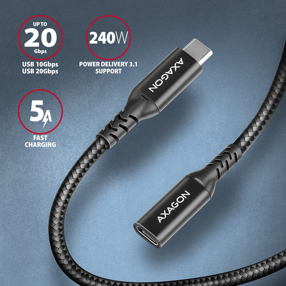 Axagon BUCM32-CF15AB cable USB USB 3.2 Gen 2x2 1,5 m USB C 20 Gbit/s 240 W Negro (2)
