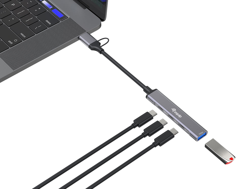 Equip 128969 hub de interfaz USB 3.2 Gen 1 (3.1 Gen 1) Type-C 5000 Mbit/s Gris (4)