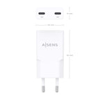 AISENS ASCH-30W2P048-W cargador de dispositivo móvil Cámara digital, MP3, MP4, Teléfono móvil, Navegante, Portátil, Consola de juegos portátil, Smartphone, Tableta, Universal Blanco Corriente alterna Carga rápida Interior (5)