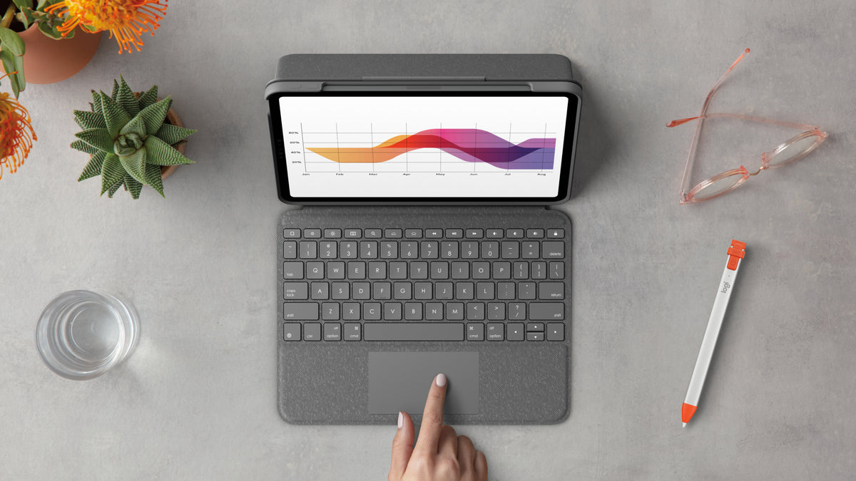 Logitech Folio Touch QWERTZ Suizo Smart Connector Gris (7)