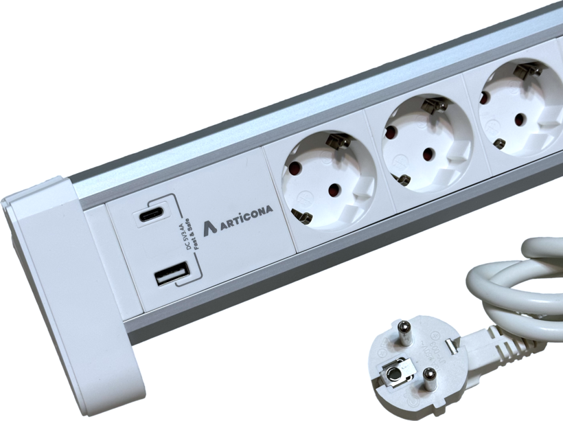 Regleta 3 ranuras + 2x USB A/C 1,4 m (4)