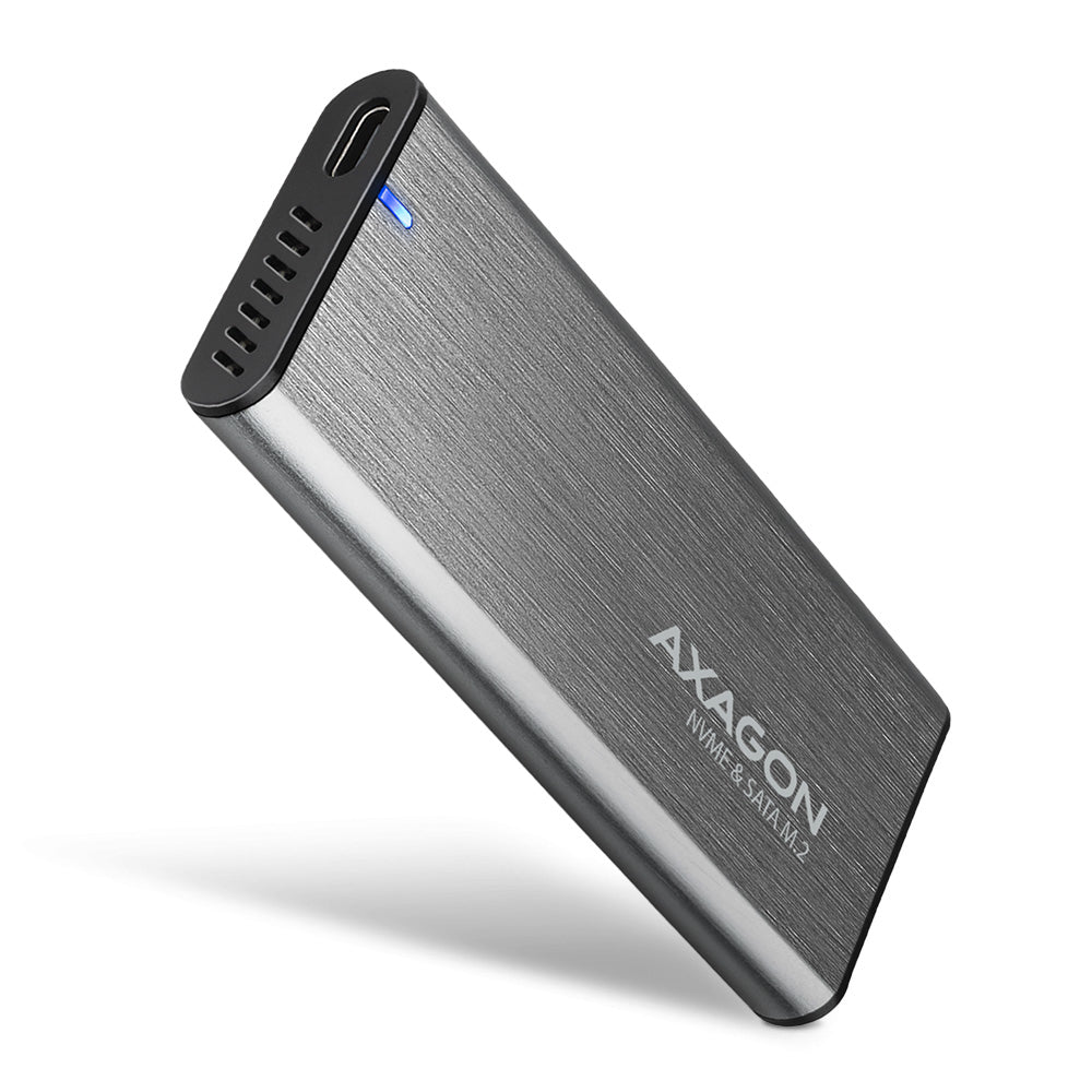 Axagon EEM2-SG2 caja para disco duro externo Caja externa para unidad de estado sólido (SSD) Gris M.2