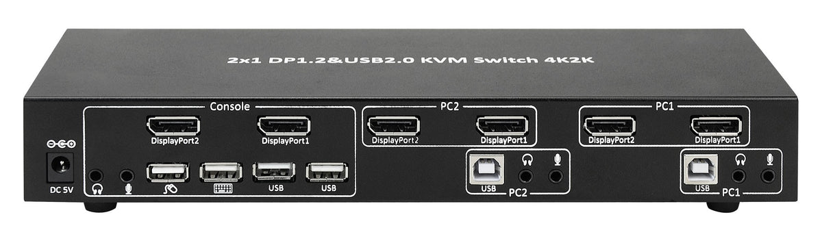 Techly IDATA-DP-KVM2 interruptor KVM Negro (3)
