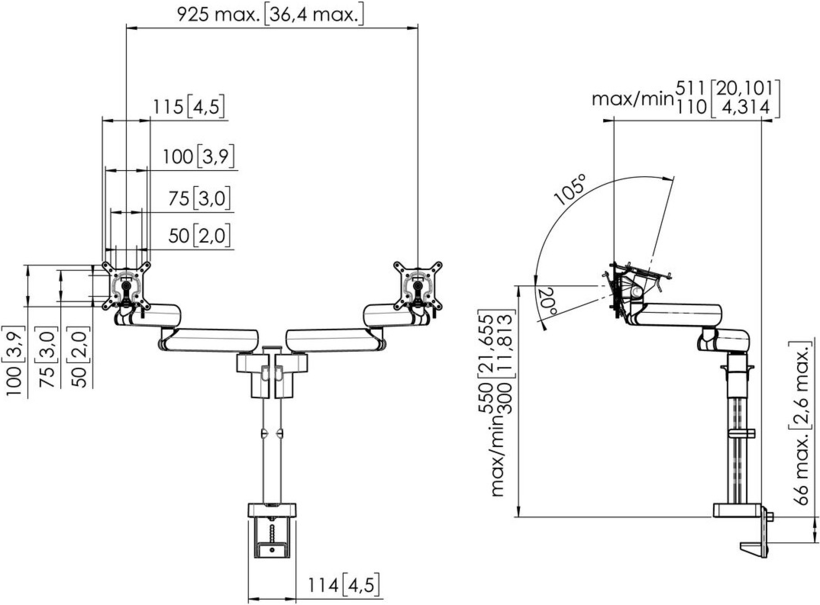 Sop pared Vogel's MOMO 2237W Motion Dual (6)