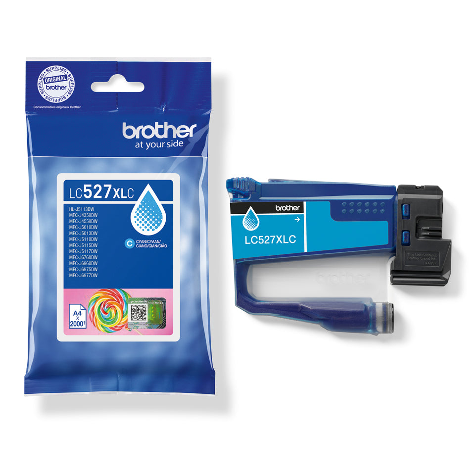 Brother LC527XLC cartucho de tinta 1 pieza(s) Original Alto rendimiento (XL) Cian (3)