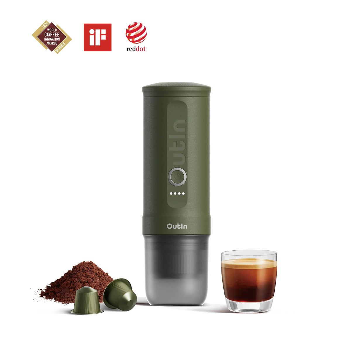 OutIn Nano - Forest Green - Portable Coffee Machine