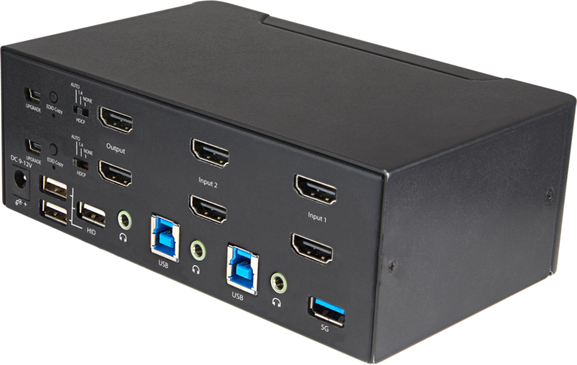 Startech - Vídeo de 4K y 60Hz Ultra HD HDR, Hub Ladrón USB 3.0 de 2 Puertos y 4