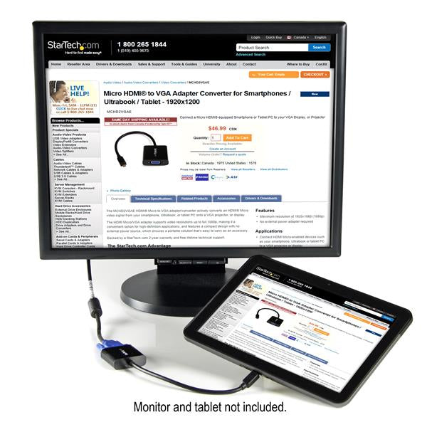 StarTech.com MCHD2VGAE adaptador de cable de vídeo Negro (6)