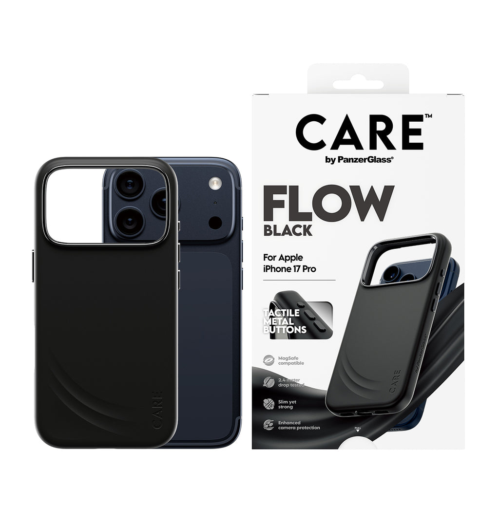 PanzerGlass CARE™ by ® Flow Case Black w. MagSafe iPhone 17 Pro funda