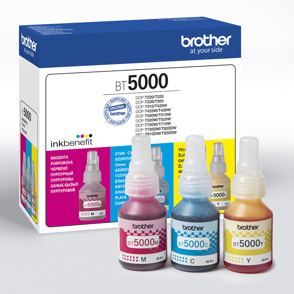 Brother BT5000CLVAL cartucho de tinta 3 pieza(s) Original Cian, Magenta, Amarillo (3)