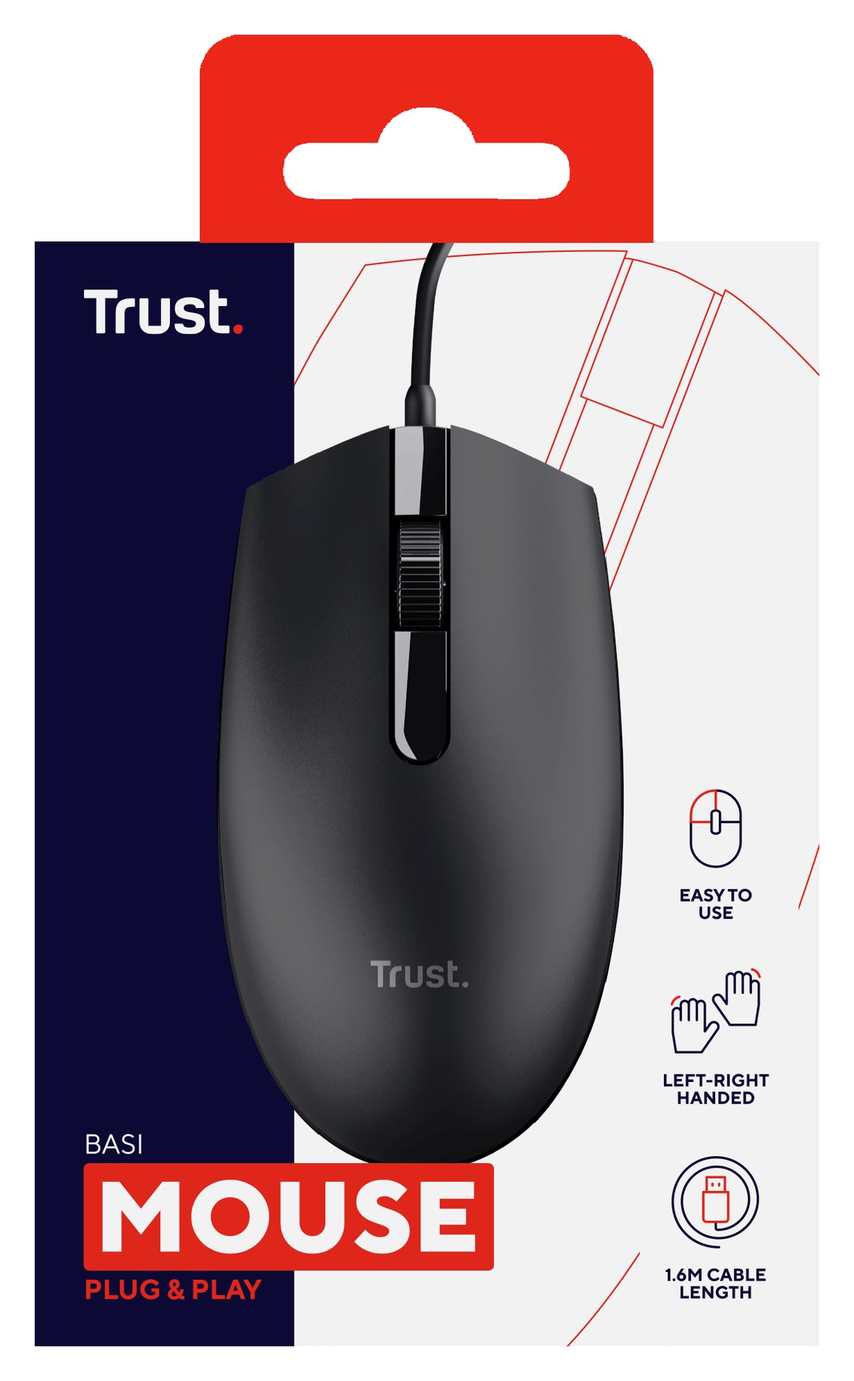 Trust Basi ratón Oficina Ambidextro USB tipo A Óptico 1200 DPI (4)