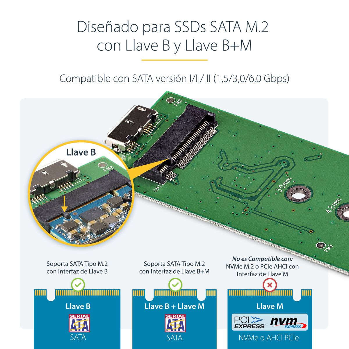 StarTech.com SM21BMU31C3 caja para disco duro externo Caja externa para unidad de estado sólido (SSD) Negro, Plata (7)