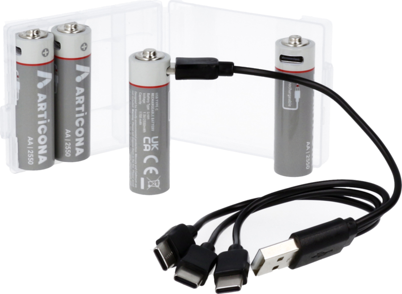 Pila AA ARTICONA USB tipo C 4 uds. (2)