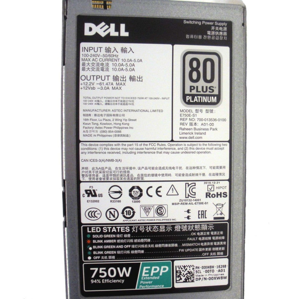 Dell PE R630/730/730XD T430/630 0XW8W-RFB – Reacondicionado