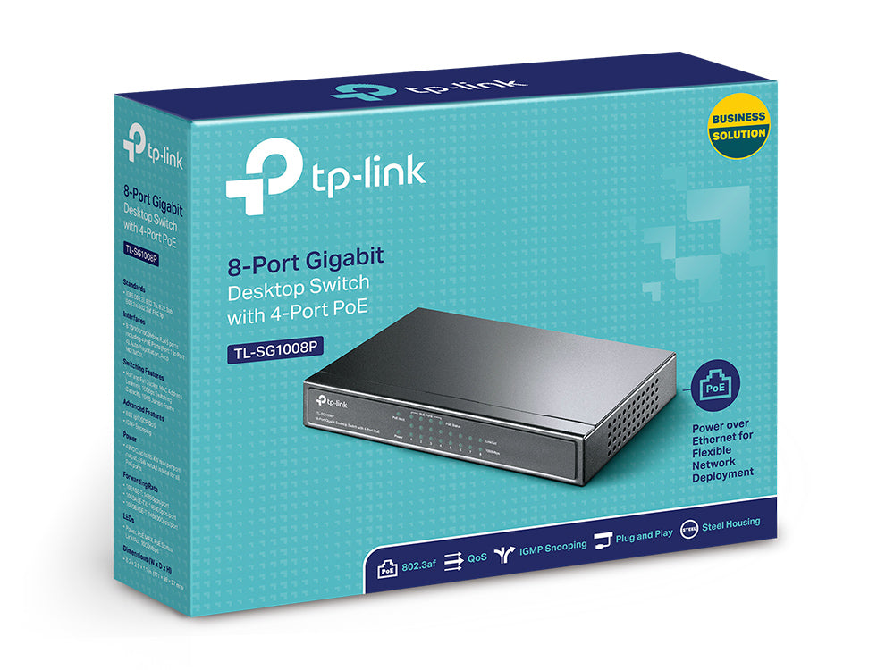 TP-Link TL-SG1008P switch No administrado Gigabit Ethernet (10/100/1000) Energía sobre Ethernet (PoE) Avellana (6)