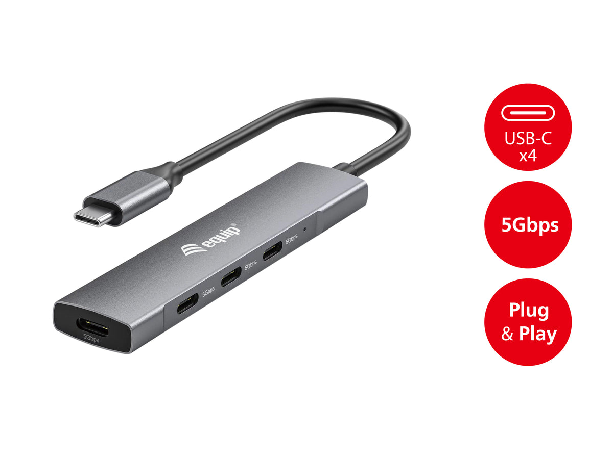 Equip 128963 hub de interfaz USB 3.2 Gen 1 (3.1 Gen 1) Type-C 5000 Mbit/s Negro, Plata (7)