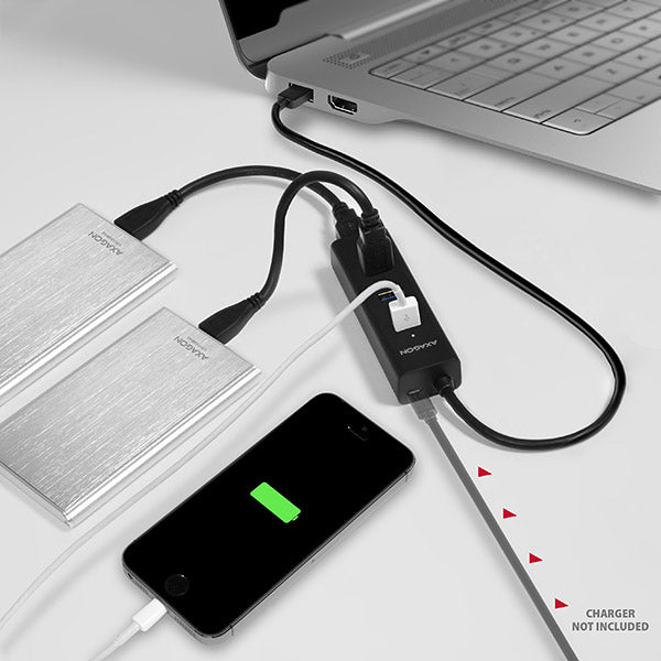 Axagon HUE-S2B hub de interfaz USB 3.2 Gen 1 (3.1 Gen 1) Type-A 5000 Mbit/s Negro (5)