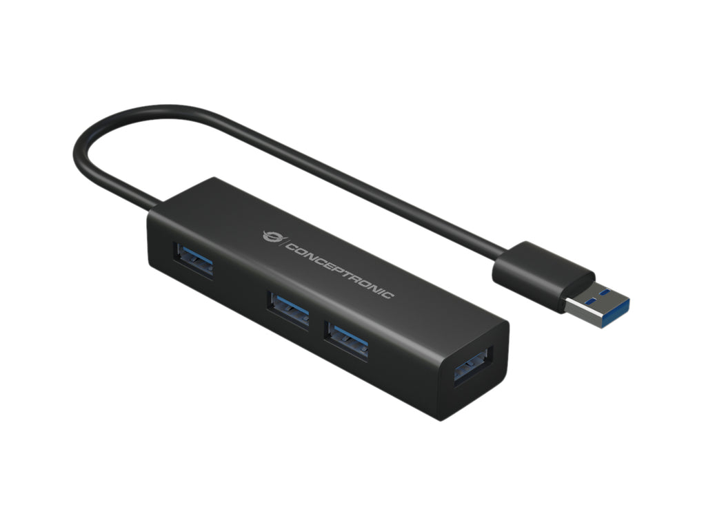 Conceptronic HUBBIES06B hub de interfaz USB 3.2 Gen 1 (3.1 Gen 1) Type-A 5000 Mbit/s Negro (3)