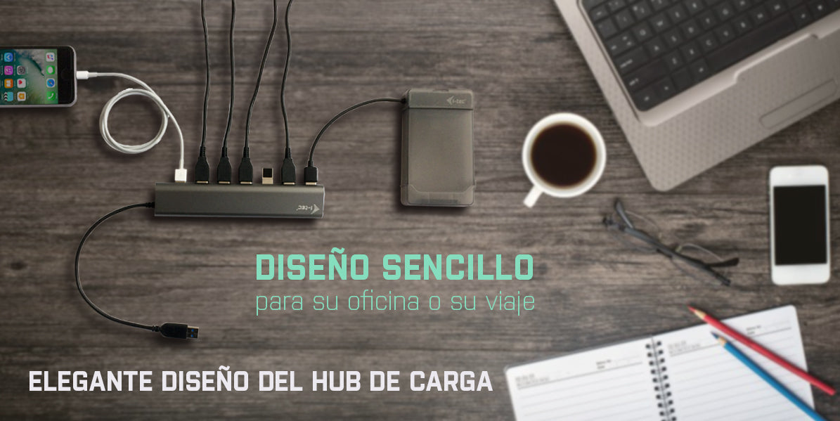 i-tec Metal U3HUB778 hub de interfaz USB 3.2 Gen 1 (3.1 Gen 1) Type-A 5000 Mbit/s Plata (9)