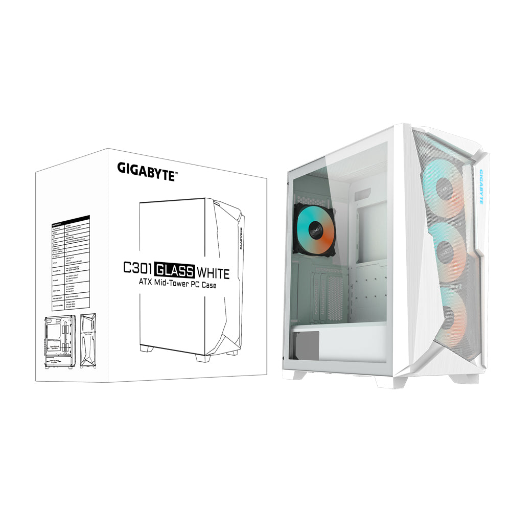 GIGABYTE C301GW carcasa de ordenador Midi Tower Blanco (8)