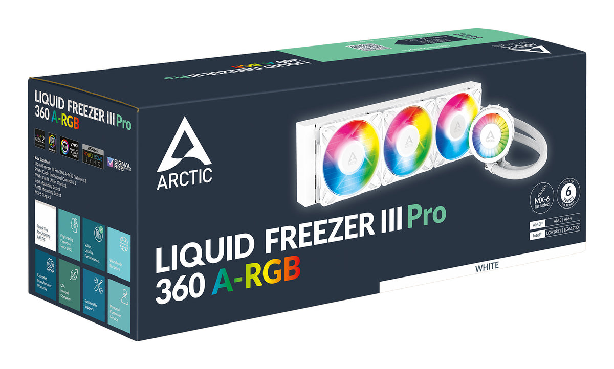ARCTIC Liquid Freezer III Pro 360 A-RGB (White) Procesador Sistema de refrigeración líquida todo en uno 12 cm Blanco 1 pieza(s) (7)