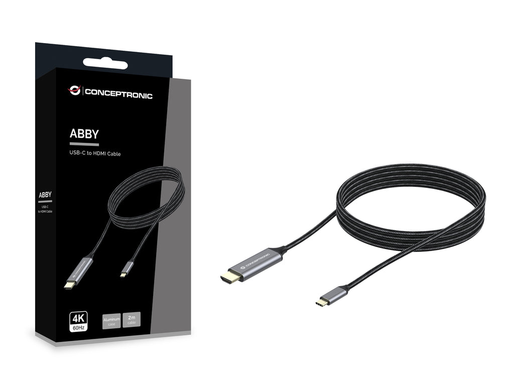 Conceptronic ABBY10G adaptador de cable de vídeo 2 m USB Tipo C HDMI Gris (3)