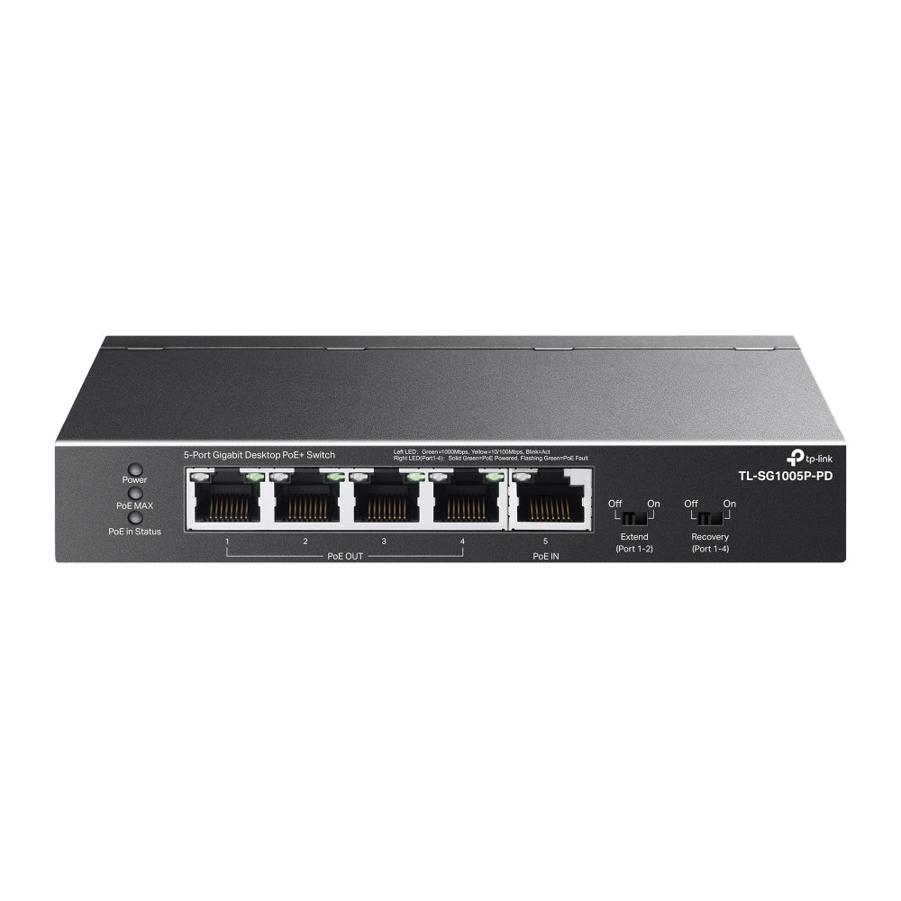 TP-Link TL-SG1005P-PD switch Gigabit Ethernet (10/100/1000) Energía sobre Ethernet (PoE) Negro (2)
