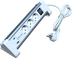Regleta 3 ranuras + 2x USB A/C 1,4 m (3)