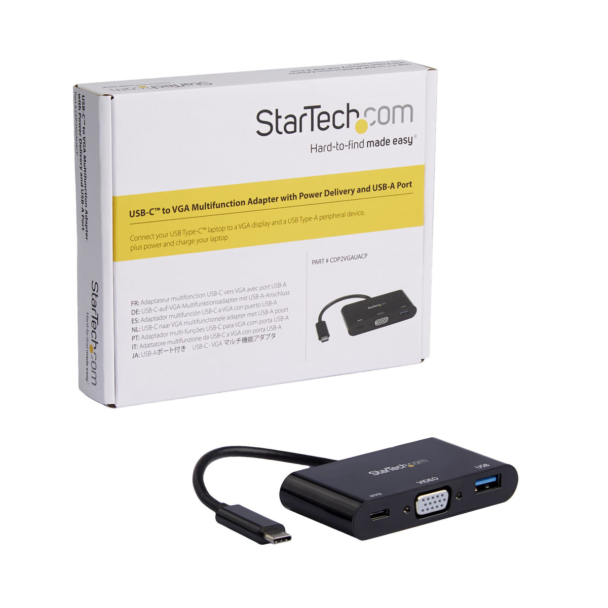 StarTech.com CDP2VGAUACP base para portátil y replicador de puertos Alámbrico USB 3.2 Gen 1 (3.1 Gen 1) Type-C Negro (5)