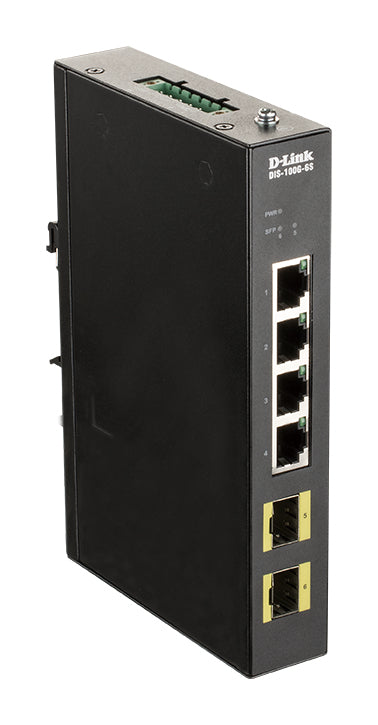 D-Link DIS-100G-6S switch No administrado Gigabit Ethernet (10/100/1000) Carril DIN Negro