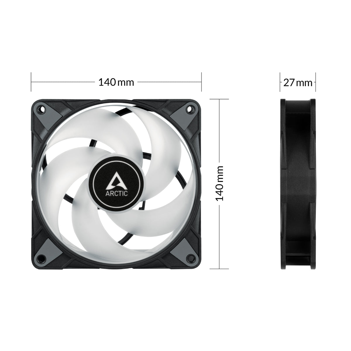 ARCTIC P14 PWM PST A-RGB 0dB Carcasa del ordenador Ventilador 14 cm Negro 1 pieza(s) (5)
