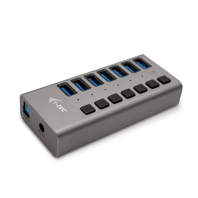 i-tec U3CHARGEHUB7 cargador de dispositivo móvil Universal Gris Corriente alterna Carga rápida Interior