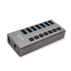 i-tec U3CHARGEHUB7 cargador de dispositivo móvil Universal Gris Corriente alterna Carga rápida Interior