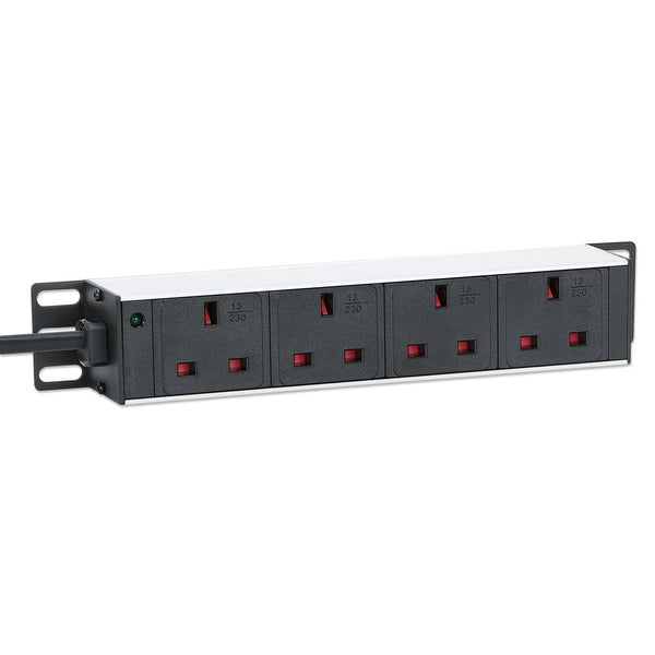 Intellinet 715621 unidad de distribución de energía (PDU) 4 salidas AC 1U Negro, Blanco (3)