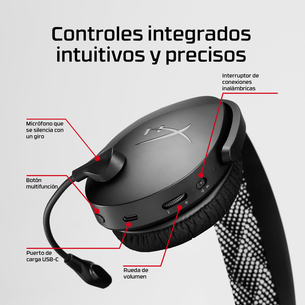 HyperX Cloud Jet Wireless Black Gaming Headset Inalámbrico Diadema Juego USB tipo A Bluetooth (7)
