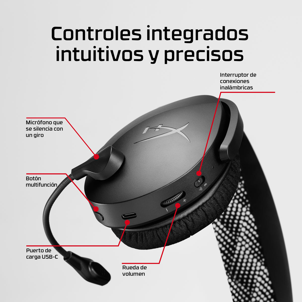 HyperX Cloud Jet Wireless Black Gaming Headset Inalámbrico Diadema Juego USB tipo A Bluetooth (7)