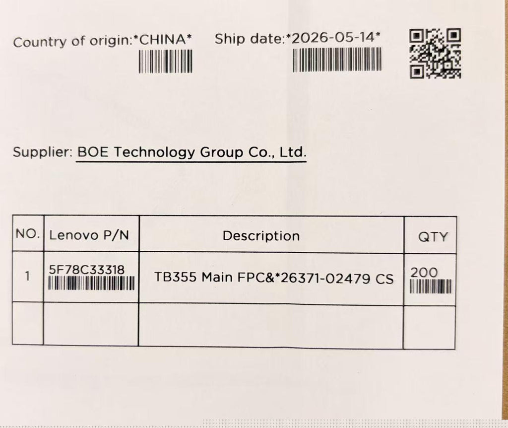 TB355 Main FPC&*26371-02479 CS