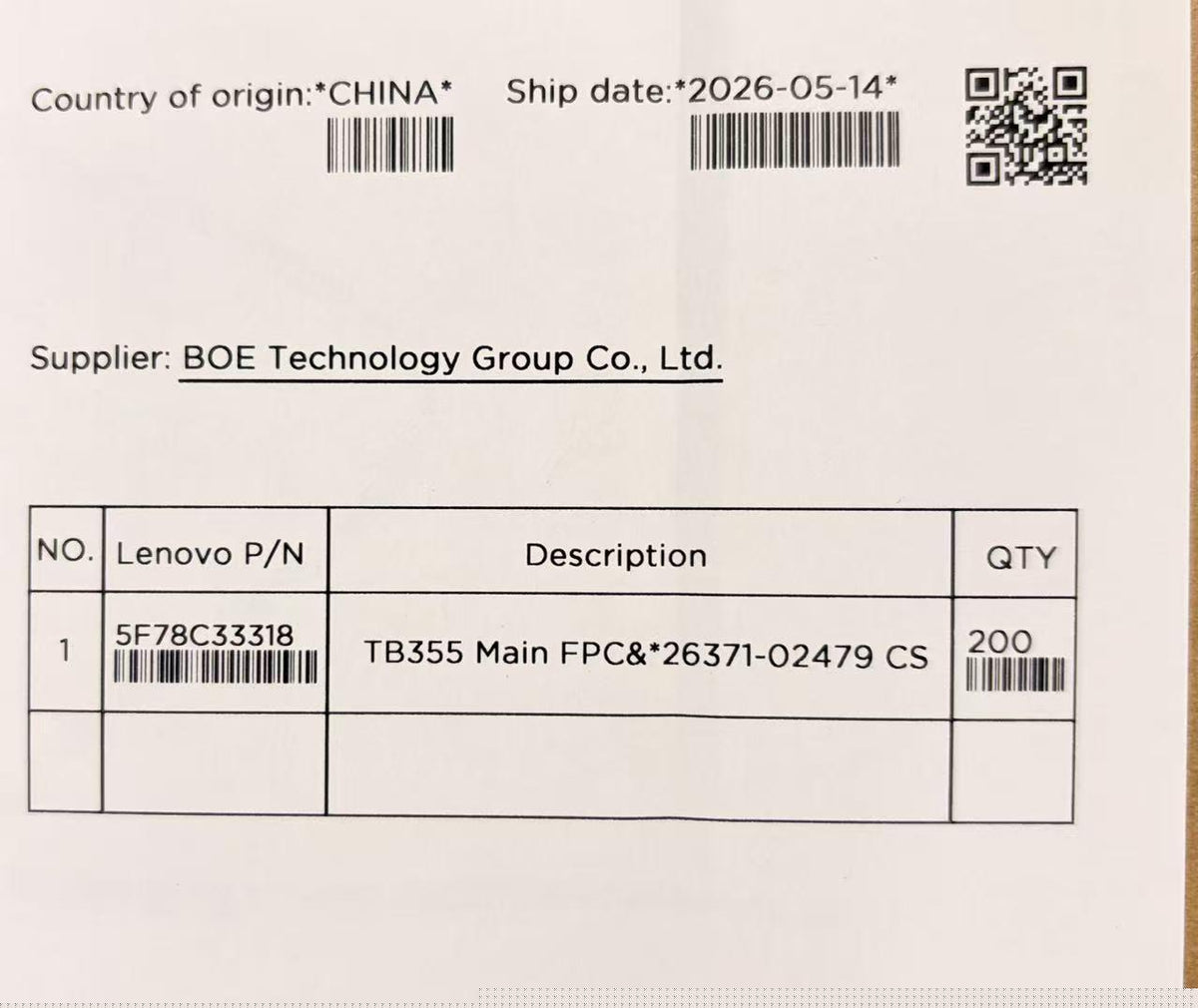 TB355 Main FPC&*26371-02479 CS