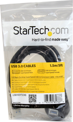 Startech USB3SEXT5DKB - Macho a Hembra, Cable alargador USB, USB Tipo (2)