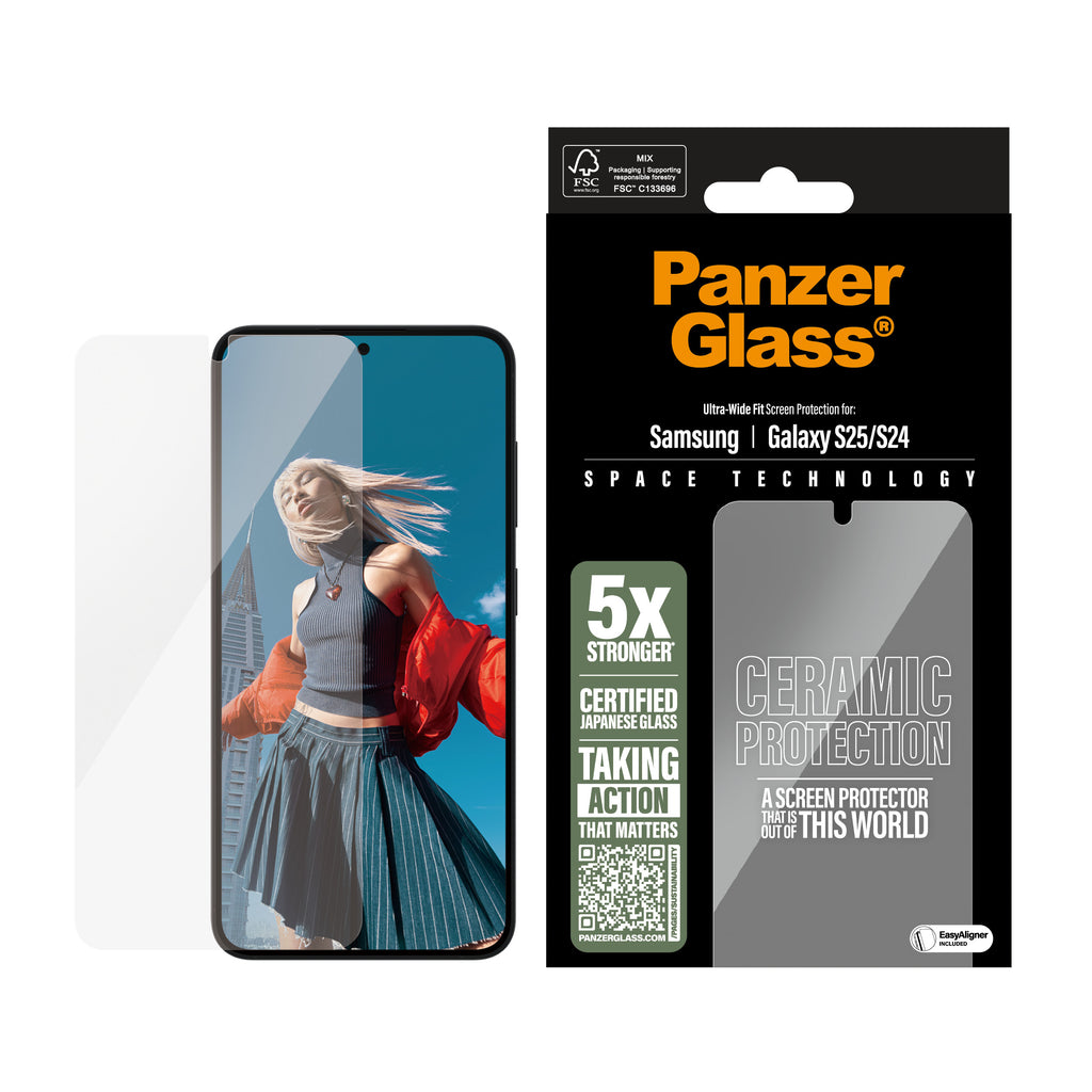 PanzerGlass ® Ceramic Screen Protector Samsung Galaxy S25 | S24 | Ultra-Wide Fit w. EasyAligner Protector de pantalla 1 pieza(s) (2)