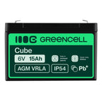 Green Cell AGM40 - 6 V - 1 pièce(s) - Noir - 15 Ah - 1,8 kg - 151 mm (3)