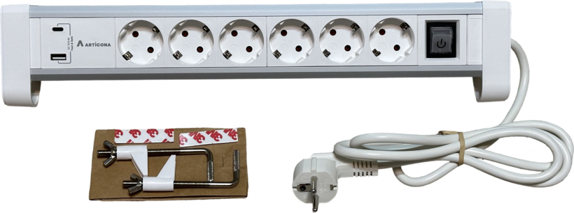 Regleta 6 ranuras + 2x USB A/C 1,4 m (6)