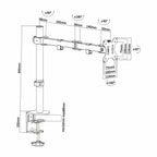 AISENS DT32TSR-039 soporte para monitor 81,3 cm (32") Escritorio Negro (7)