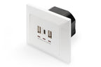 Digitus DA-70618 prise de courant 2 x USB A + 1 x USB C Blanc