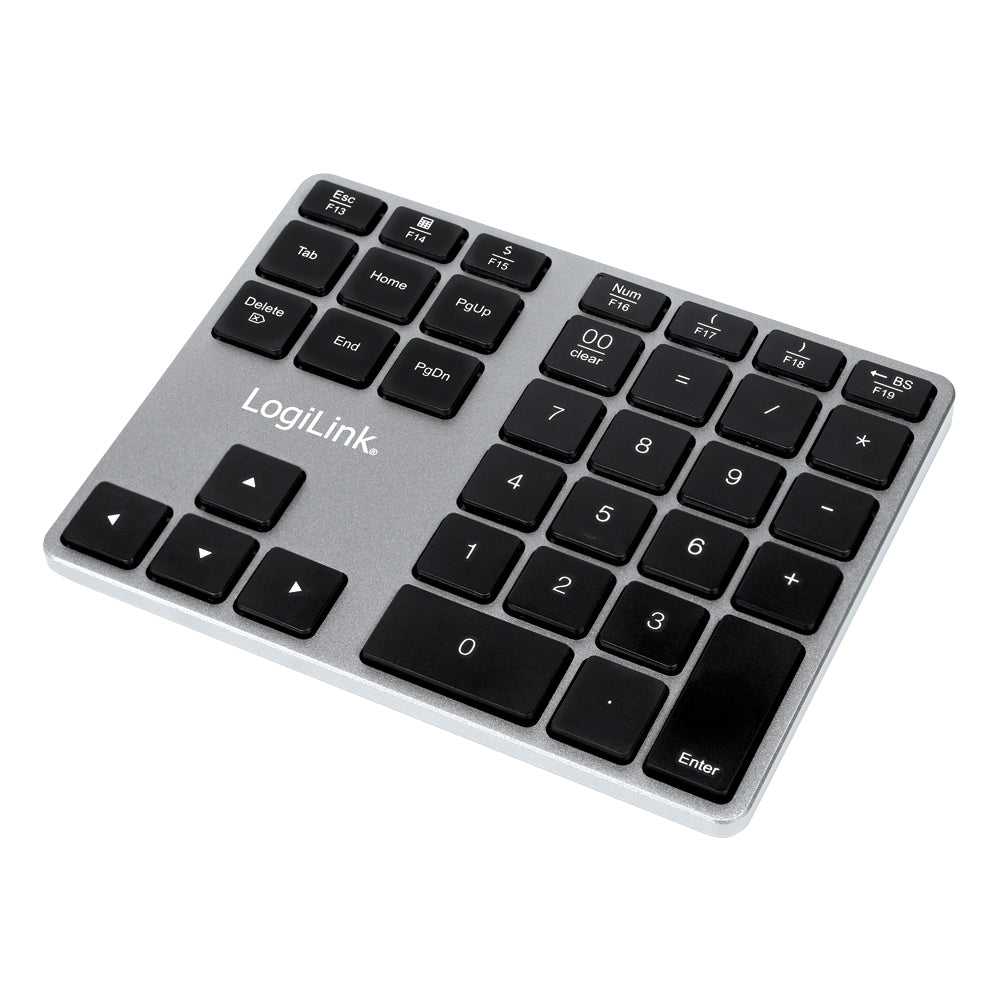 LogiLink ID0187 teclado numérico Universal Bluetooth Aluminio, Negro
