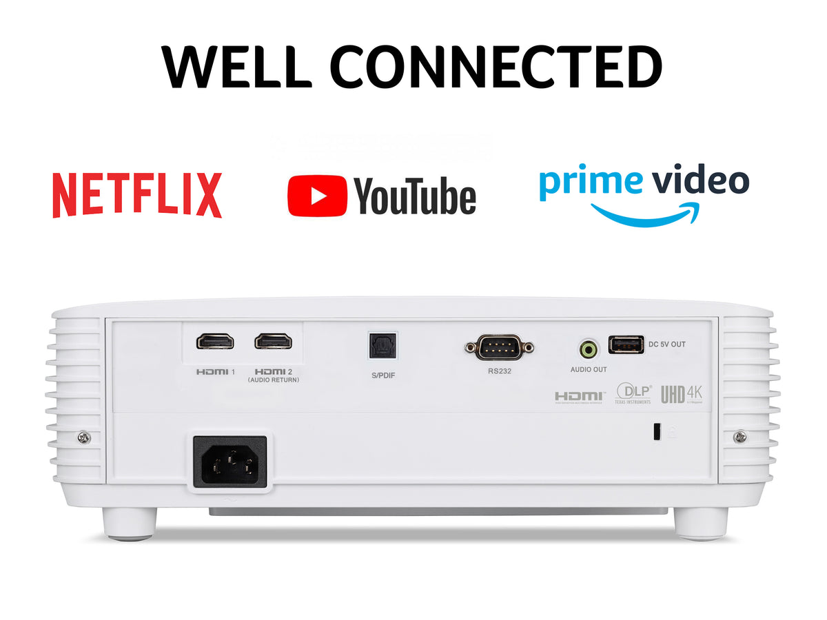 Acer Home MR.JVK11.002 videoproyector Proyector de alcance estándar 4000 lúmenes ANSI DLP UHD 4K (3840x2160) 3D Blanco (6)